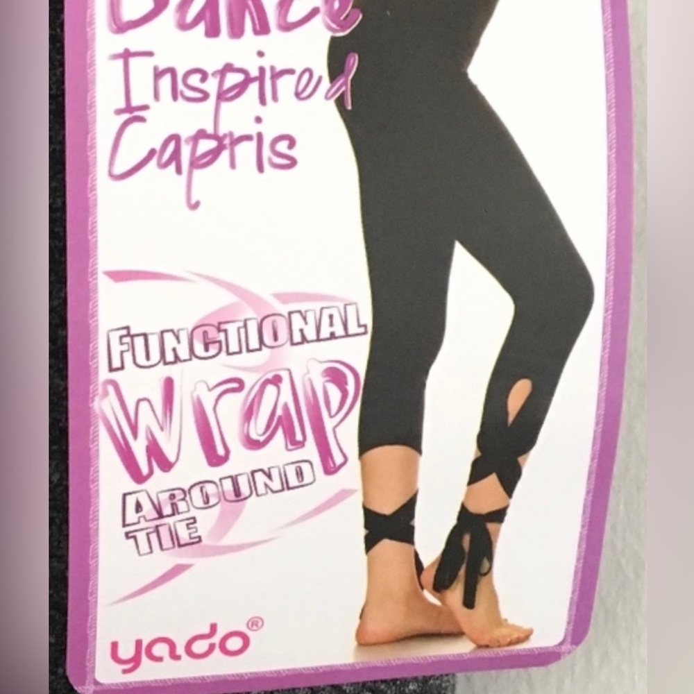 yado Heathered Gray Ballet / Dance Inspired Tie at Bottom Capri Leggings / Pants
